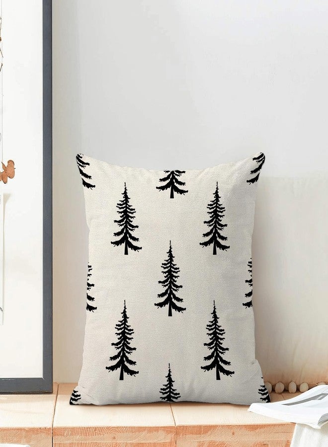 CXMEIFLY Christmas Pillow Covers 18x18 Inch Set of 2 Cream Black Christmas Tree Decor Throw Pillows Winter Xmas Holiday Outdoor Cushion Cases for Couch Bed Decorations - Image 3