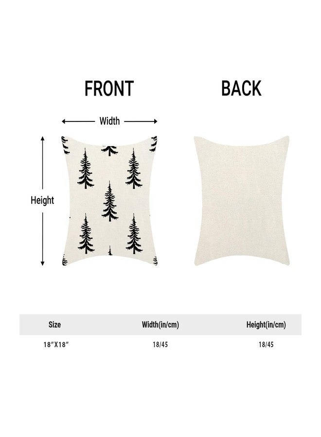 CXMEIFLY Christmas Pillow Covers 18x18 Inch Set of 2 Cream Black Christmas Tree Decor Throw Pillows Winter Xmas Holiday Outdoor Cushion Cases for Couch Bed Decorations - Image 5