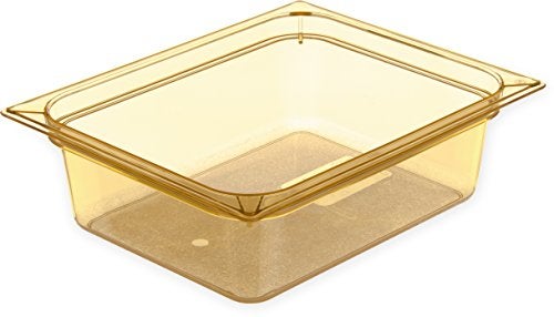 Carlisle FoodService Products 10421B13 StorPlus High Heat Food Pan, 4" Deep, Half Size, Amber - Image 1
