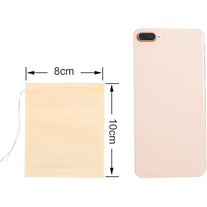 أكس سبرينج أكياس فلتر شاي للاستخدام مرة واحدة، 300 قطعة، لون خشبي، 8×10 سم، منقوع شاي ورقي طبيعي غير مبيض، أكياس قابلة للتحلل الحيوي برباط لأوراق الشاي السائبة والأعشاب والتوابل، ملحقات شاي صديقة للبيئة - Image 3