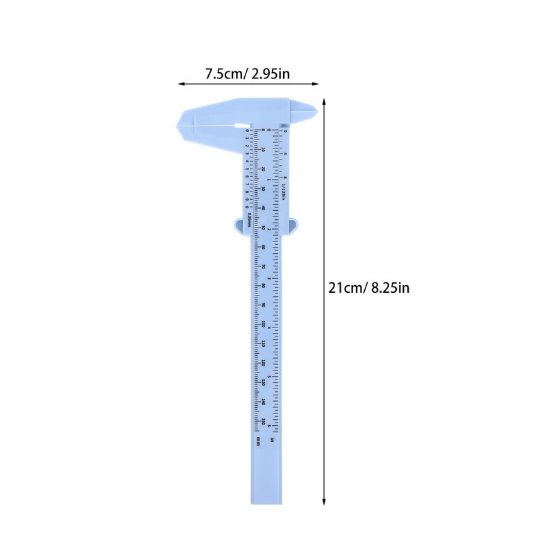 4 Pcs Plastic Vernier Calipers 0-150mm Lightweight Sliding Gauge Accurate Measurement Tool for Students Lab Science Learning Blue - Image 3