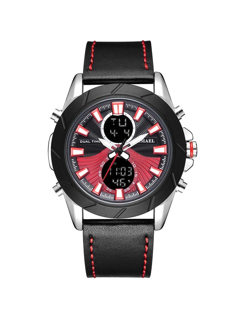 SMAEL Belt casual waterproof sports alloy dual display watch