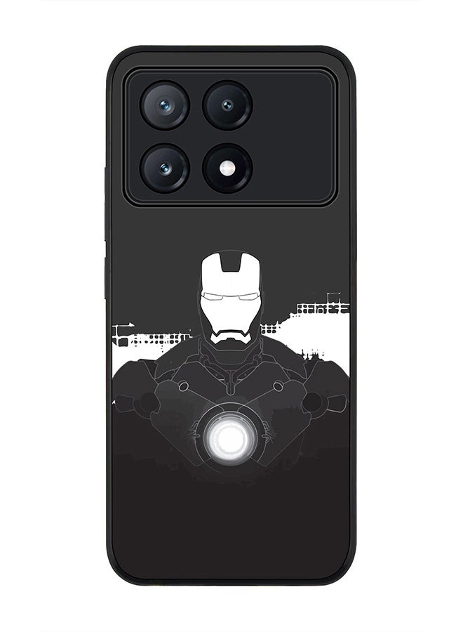 Stylizedd Rugged Black Edge Case for Xiaomi Poco X6 Pro, Slim fit Soft Case Flexible Rubber Edges Anti Drop TPU Gel Thin Cover -  Iron Man Beam - Image 1