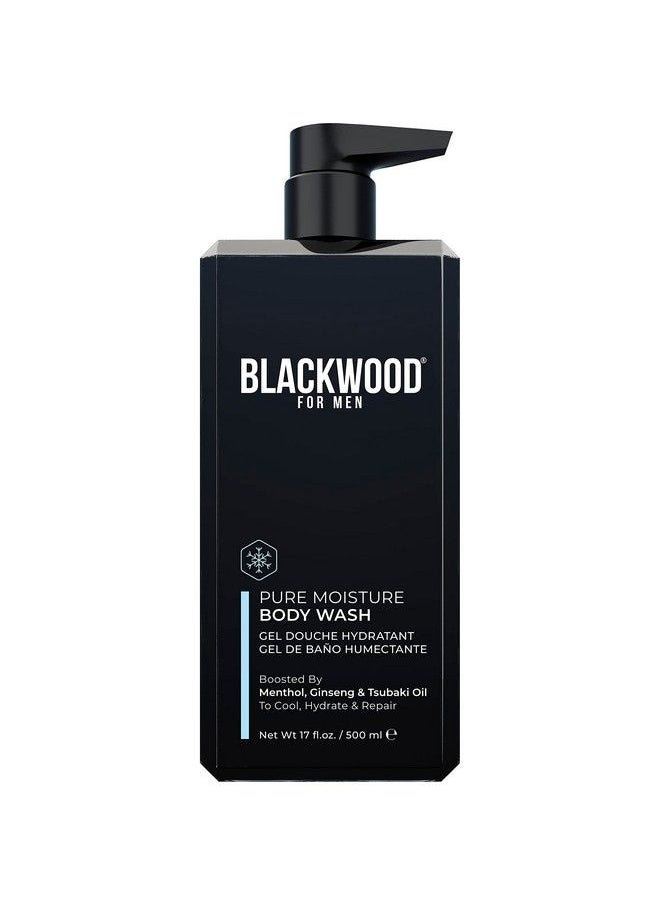 Blackwood For Men Pure Moisture Body Wash W/Pump : Men’S Natural Gel Body Wash :Sulfatefree For Dry Sensitive Skin : Ginseng + Cooling Menthol For Workout Recovery (17Oz)  - Image 1