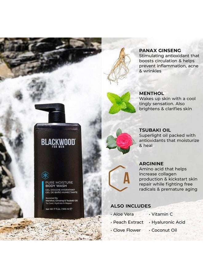 Blackwood For Men Pure Moisture Body Wash W/Pump : Men’S Natural Gel Body Wash :Sulfatefree For Dry Sensitive Skin : Ginseng + Cooling Menthol For Workout Recovery (17Oz)  - Image 5