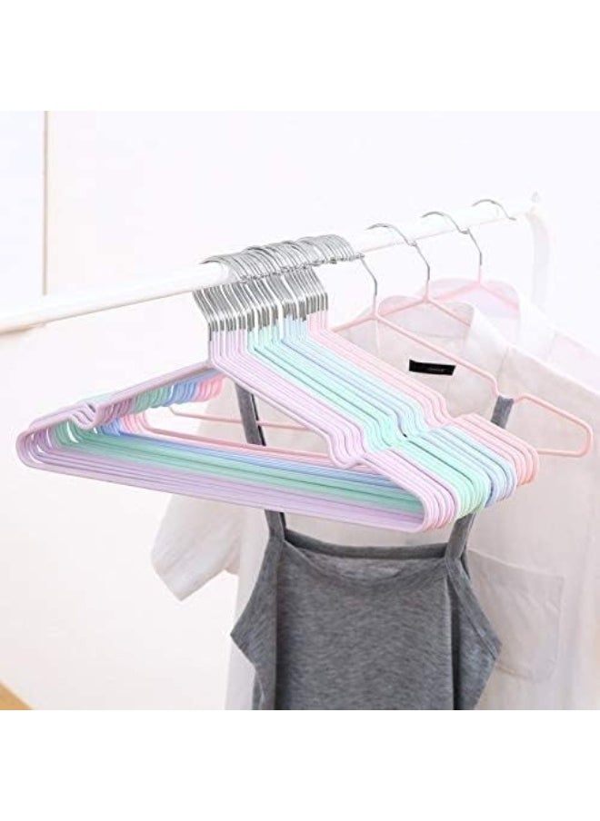 Generic 20-Piece Cloth Hangers Sturdy Non-Slip Metal Cloth Hanger for Clothes - Space-Saving Adult Hangers, Strong Metal Hangers for Dresses, Coats, Shirts, Jackets (Pink)  - Image 2