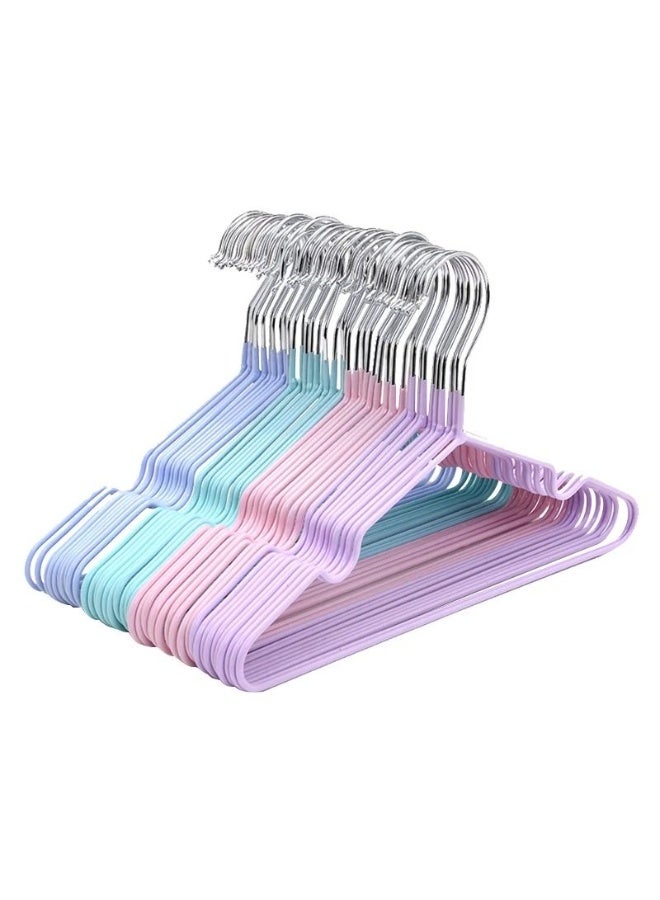 20-Piece Cloth Hangers Sturdy Non-Slip Metal Cloth Hanger for Clothes - Space-Saving Adult Hangers, Strong Metal Hangers for Dresses, Coats, Shirts, Jackets (Pink)