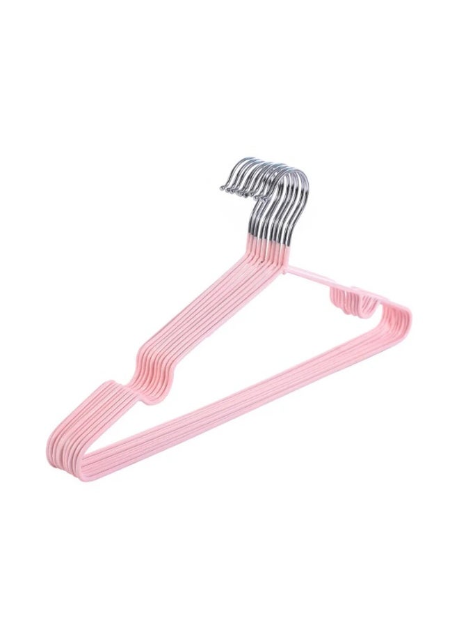 Generic 20-Piece Cloth Hangers Sturdy Non-Slip Metal Cloth Hanger for Clothes - Space-Saving Adult Hangers, Strong Metal Hangers for Dresses, Coats, Shirts, Jackets (Pink)  - Image 1