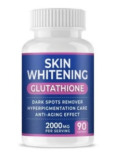 Glutathione Whitening Pills – 90 Capsules, 2000mg | Skin Lightening Supplement for Dark Spots, Melasma & Acne Scars | Antioxidant-Rich Anti-Aging Formula, Vegan & Non-GMO