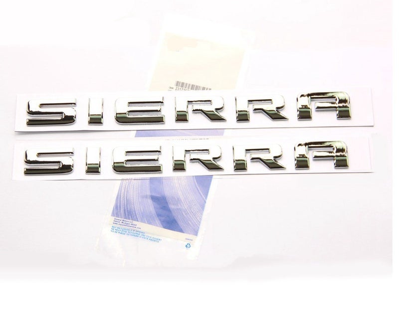 Yoaoo يواو 2 حزمة OEM كروم سييرا لوحات أسماء الشعارات اللامعة متوافقة مع 2500Hd 3500Hd Sierra - Image 1