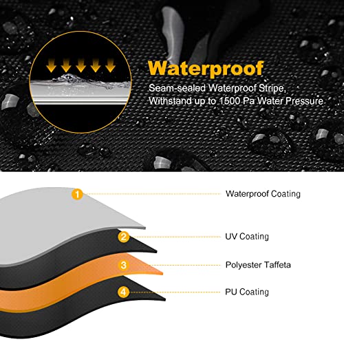 NEVERLAND ATV Cover Waterproof Heavy Duty 4 Wheeler Cover Quad Cover All Season Weather Proof Outdoor UV Protection for Polaris Yamaha Suzuki Honda (Black Large) - Image 3