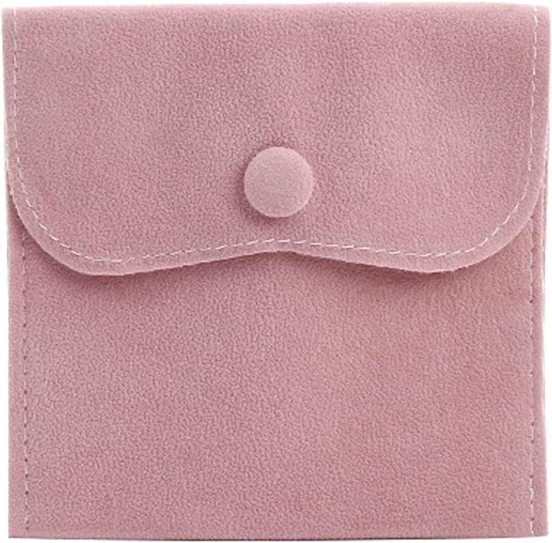 Hsiwto Pack of 10 Velvet Jewelry Pouch Storage Bags Portable Jewelry Gift Bag With Snap Button, Large Pink - Image 3