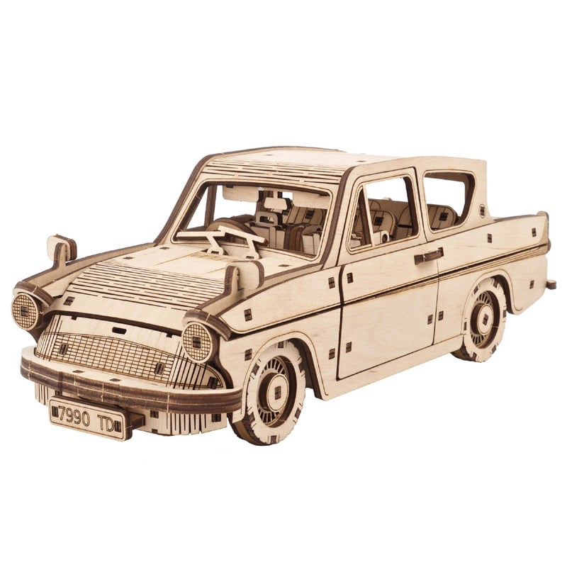 UGEARS Wooden 3D Puzzles for Adults Flying Ford Anglia Harry Potter Puzzle 3D Harry Potter Flying Car Building Kits for Adults DIY Model Kit with Spring Drive 244 Pcs - Image 2