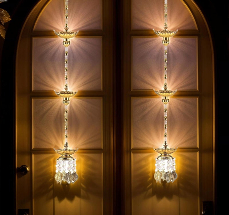 Zerya Hanging 5 Deep Multi Layer Electric Deepak Light Pooja Deep Rice LED Light for Door Entrance, Mandir Deep for Home Temple Decor Electric Deep (3 Step Hanging, Pack of 2) - Image 4