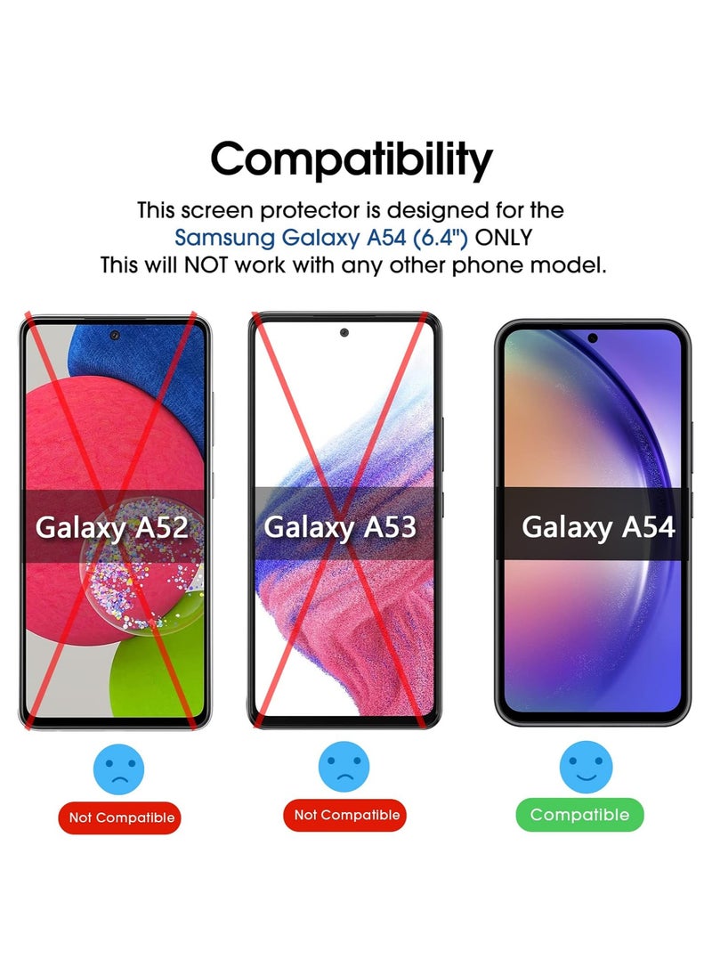Amfilm amFilm 3+1 Pack Tempered Glass Screen Protector for Samsung Galaxy A54 5G 6.4" 2023 with Camera Lens Protector, Case Friendly, Easy Installation and Bubbles-Free  - Image 2