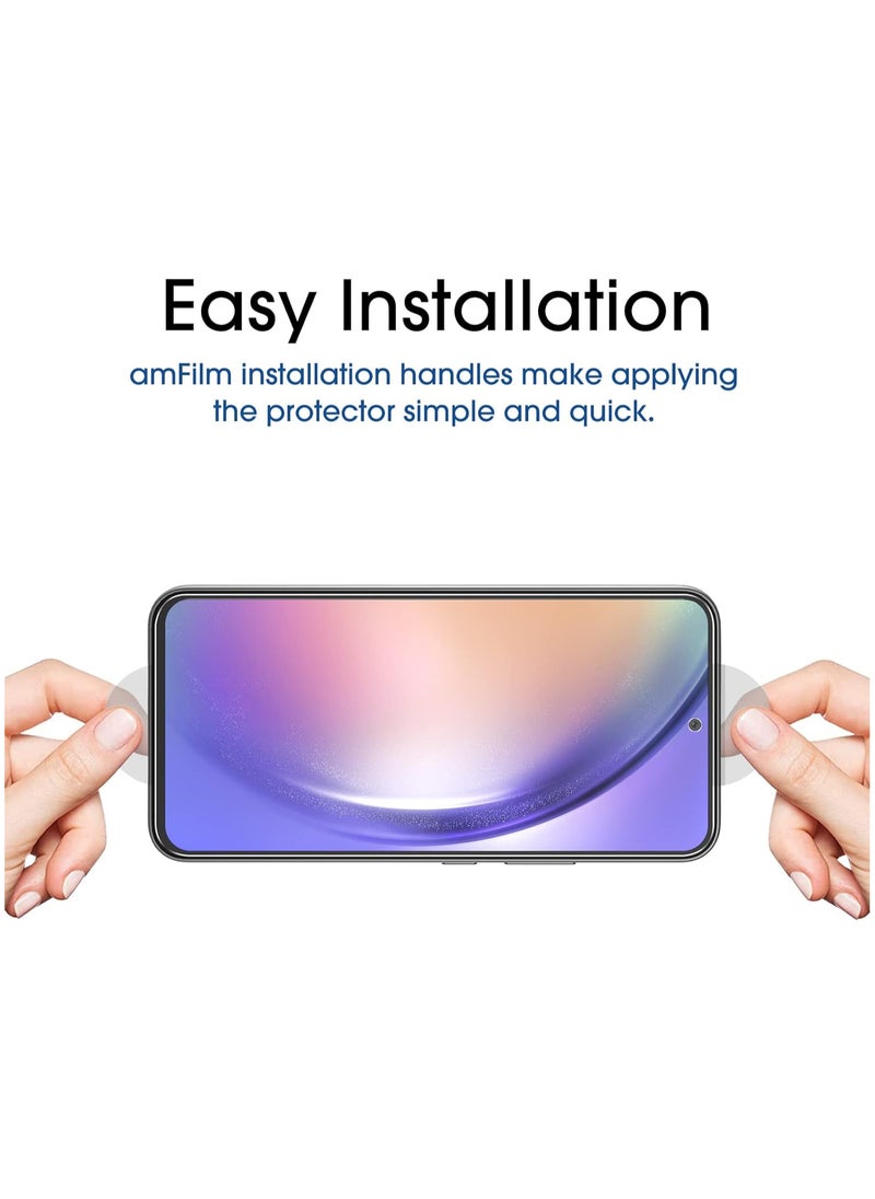 Amfilm amFilm 3+1 Pack Tempered Glass Screen Protector for Samsung Galaxy A54 5G 6.4" 2023 with Camera Lens Protector, Case Friendly, Easy Installation and Bubbles-Free  - Image 3