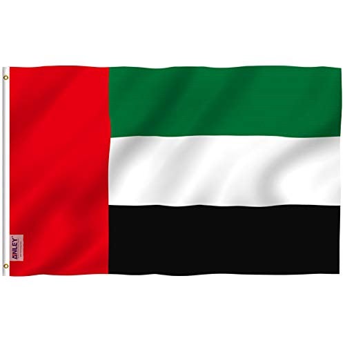 Anley Fly Breeze 3x5 Feet United Arab Emirates Flag - Vivid Color and Fade proof - Canvas Header and Double Stitched - Arab Arabic Flags Polyester with Brass Grommets 3 X 5 FT - Image 1