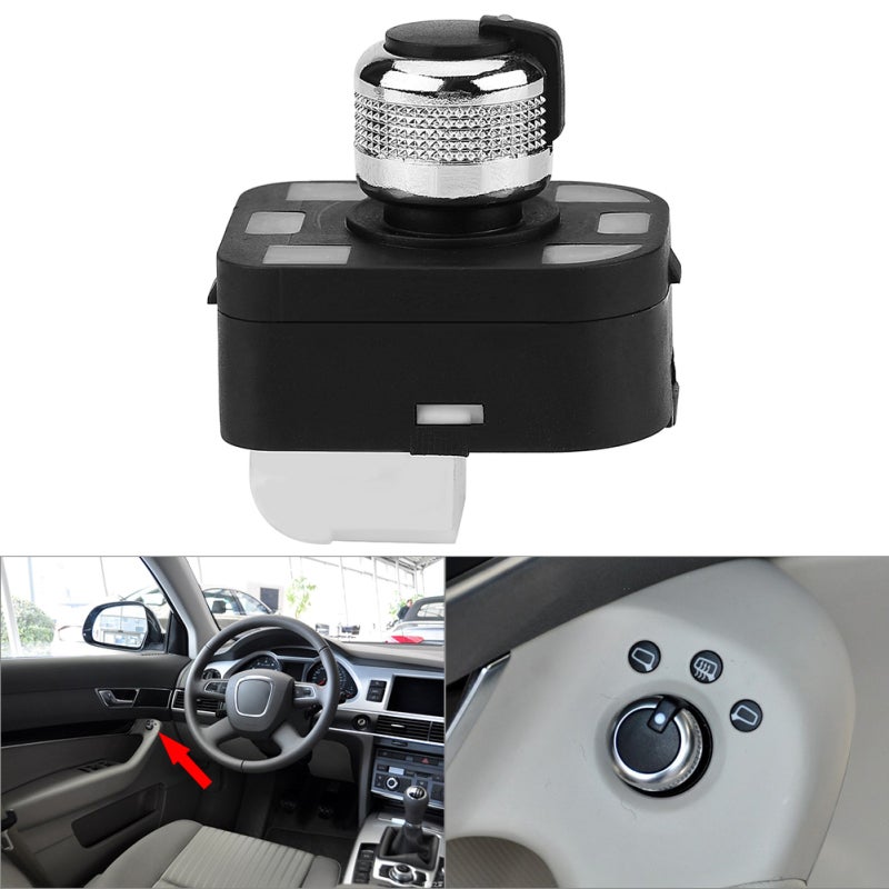 Rearview Mirror Switch: 4F0 959 565 Plating Control Knob - High Sensitivity Heating Gear Side Mirror Switch for Car Door Panel Replacement - Image 5