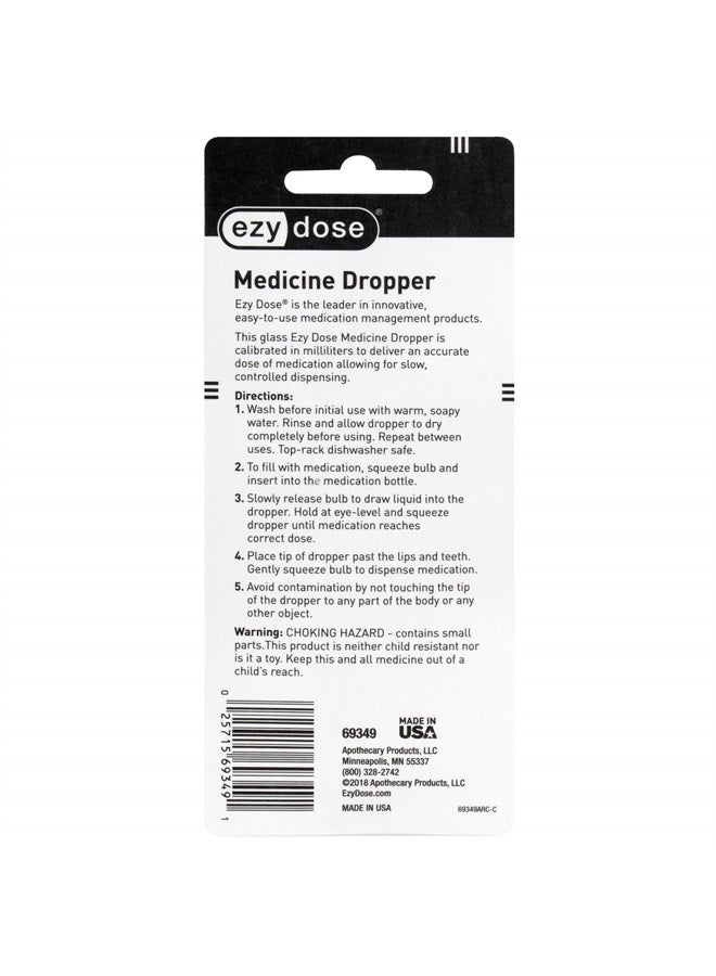 Ezy Dose Ear and Eye Medicine Dropper For Liquid & Medicine, 1mL Capacity Calibrated Glass, Deliver Correct Dose, Clear, Made in the USA, BPA Free - Image 3