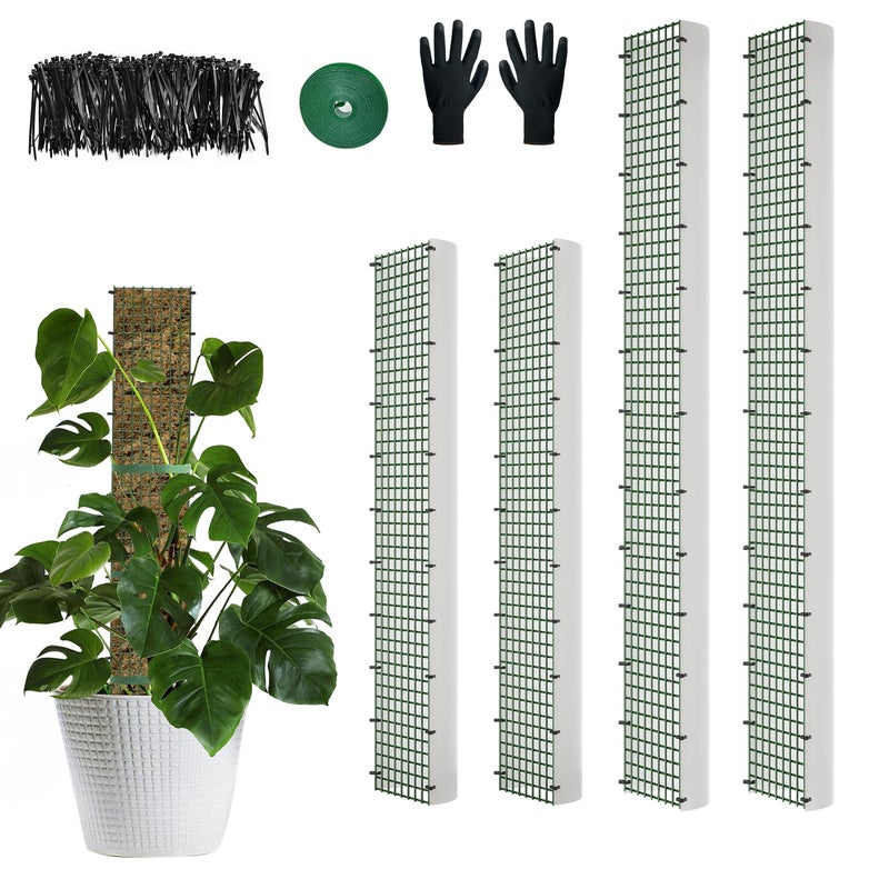 HOLANHING 60"/40"/24" Metal Moss Pole, D Shape Sphagnum Moss Pole, Moss Poles for Climbing Plants, Monstera, Indoor Climbing Plants (2 Each of 40" 24") - Image 1