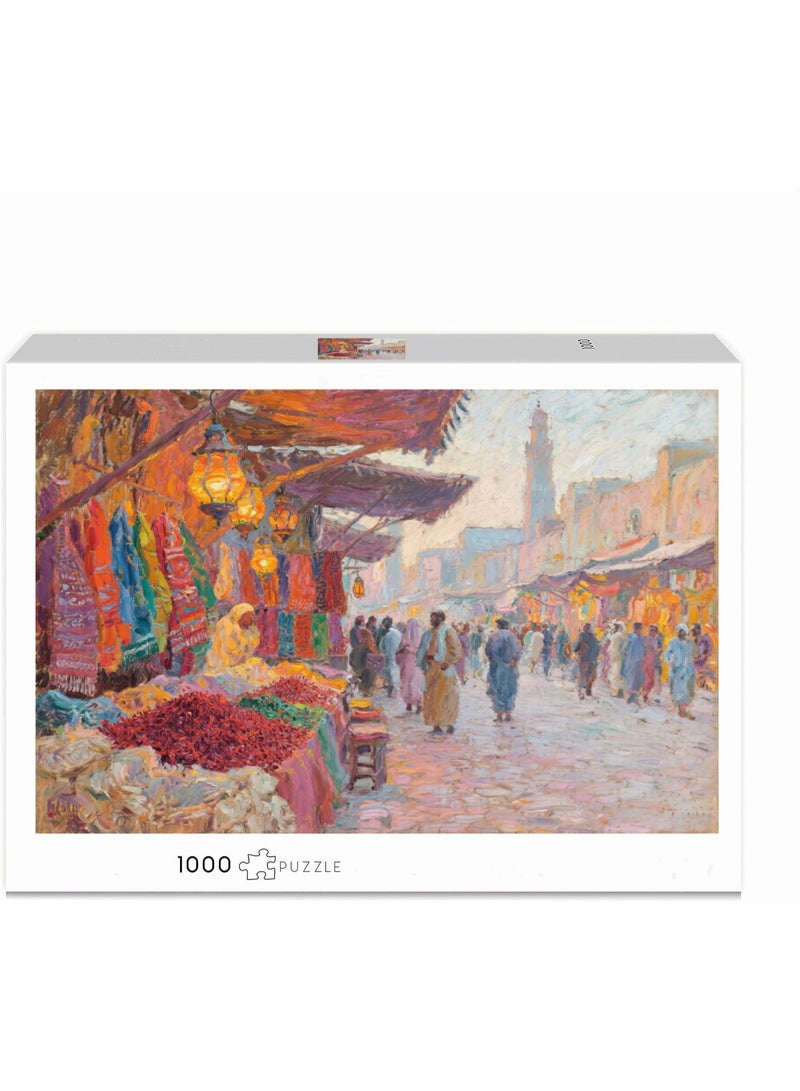 1000 pieces of Monet oil painting style Dubai spice market puzzle - colorful artistic experience - Image 2