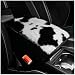 SuperKaKa Furry Cow Print Armrest Cover for Car Plush Cute Center Console Pad Cars Interior Accessories for Women MenProtector Fit Most Auto Vehicle SUV Truck Arm Rest BoxBlackWhite - Image 2
