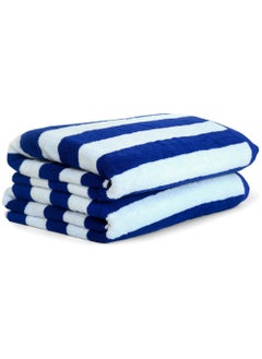 Rock Pow Oversized Beach Towels (2 Pack, 76x180 cm) - Extra Large 100% Cotton Summer Pool Cabana Stripe Highly Absorbent & Soft Towel  - Image 1