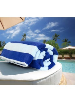Rock Pow Oversized Beach Towels (2 Pack, 76x180 cm) - Extra Large 100% Cotton Summer Pool Cabana Stripe Highly Absorbent & Soft Towel  - Image 3