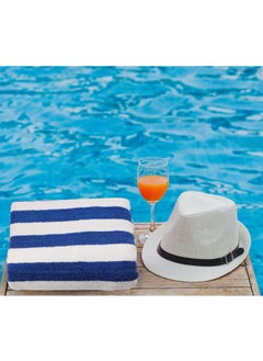 Rock Pow Oversized Beach Towels (2 Pack, 76x180 cm) - Extra Large 100% Cotton Summer Pool Cabana Stripe Highly Absorbent & Soft Towel  - Image 4