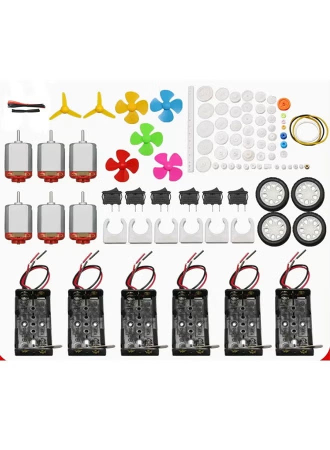 GIFT DC Motor Set Small Rectangular Electric 1.5-3V 24000rpm, Plastic Gear, Electronic Wire, AA Battery Holders, Key Bot Roker, Pole Fan for Scientific Projects You Can Do DIY - Image 1