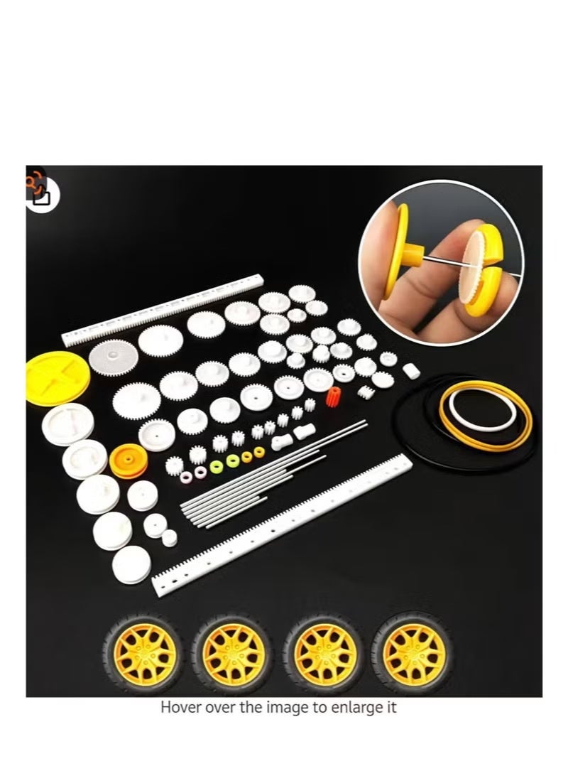 GIFT DC Motor Set Small Rectangular Electric 1.5-3V 24000rpm, Plastic Gear, Electronic Wire, AA Battery Holders, Key Bot Roker, Pole Fan for Scientific Projects You Can Do DIY - Image 5