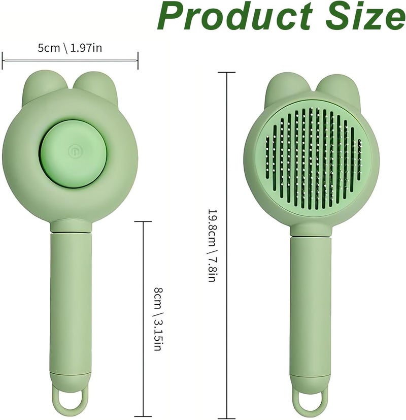 TAOKEY Cat Dog Grooming Brush for Shedding - Self Cleaning Deshedding Tool for Cats and Dogs, Removes Loose Undercoat, Mats, Shed Fur & Tangles, Pets Massage Comb for Long Short Hair - Image 2
