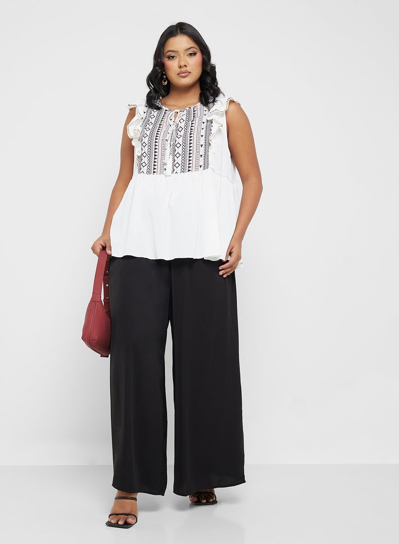 Ginger Plus Elasticised Waist Wide Leg Pants - Image 1