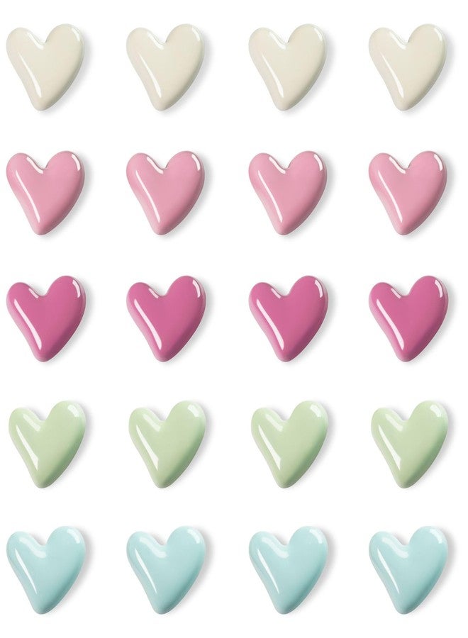 ميمازن مجموعة مغناطيسات ثلاجة من ماي مازن، ٢٠ قطعة، مغناطيسات ثلاجة لطيفة، مغناطيسات ملونة للسبورة البيضاء والخزائن، مغناطيسات زخرفية على شكل قلب للفصول الدراسية والمطابخ والمكاتب - Image 1