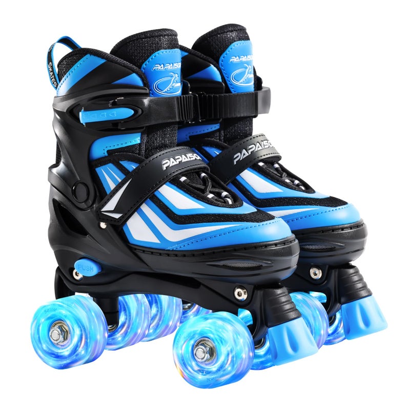 PAPAISON Kids Roller Skates for Boys Girls, 4 Size Adjustable Rollerskates with Light Up Wheels for Kids Ages 4-12 - Image 1