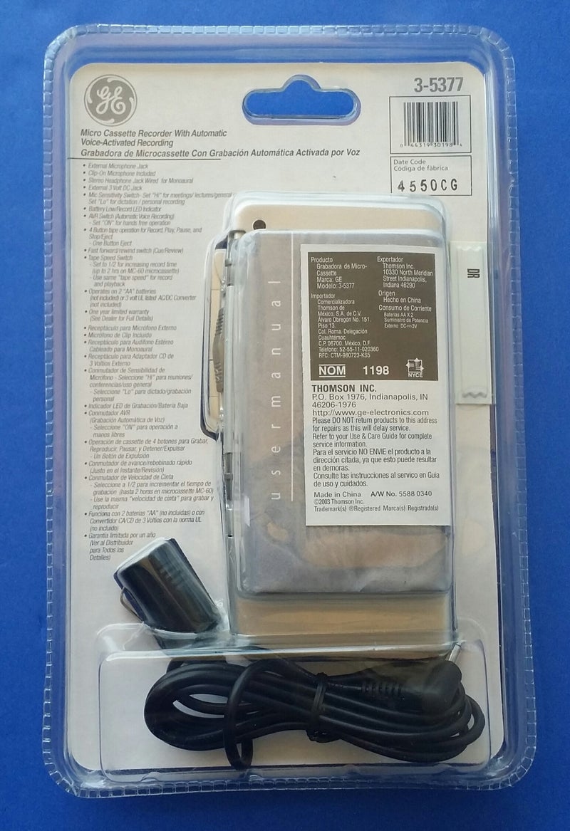 GE 3-5377 Microcassette Recorder - Image 2