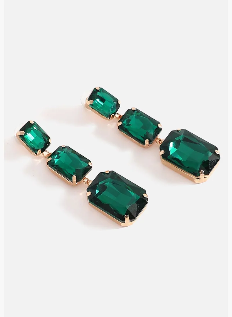 SOHI Gold Plated Designer Stone Drop Earring