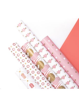 10 Sheets Gift Wrapping Paper with Ribbon Sticker Tape Set, Durable Gift Wrap Set for Birthday Party, Valentines Day, Wedding, Baby Shower, Bridal Shower, Graduation 50 cm X 70 cm - view 3