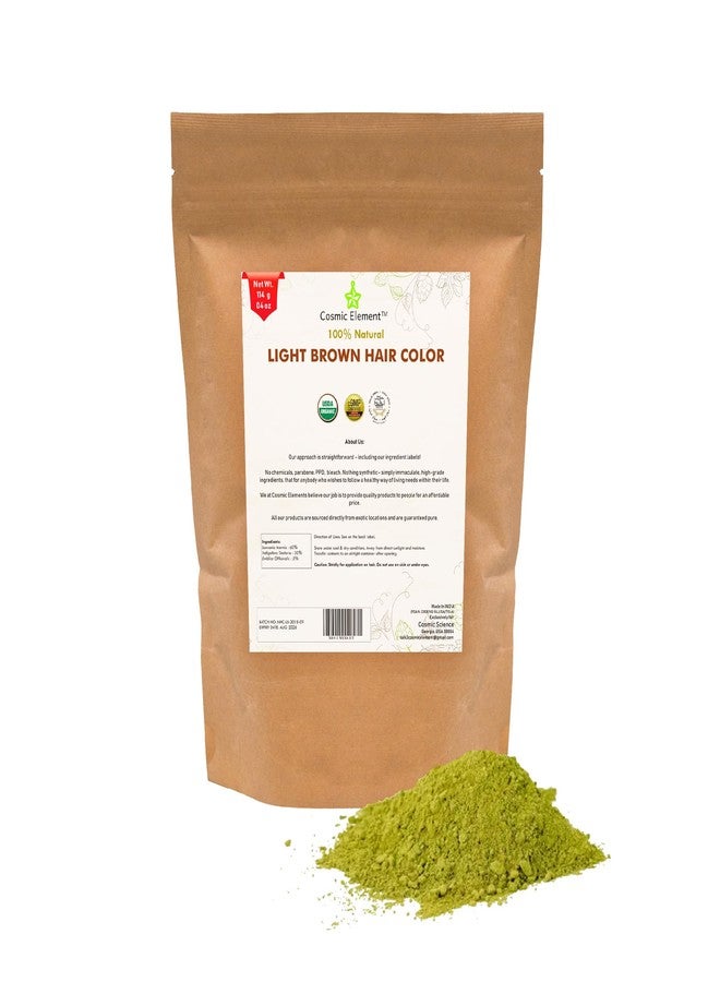 Cosmic Element Light Brown Henna Powder for Hair & Beard Color - Organic Natural Hair Dye, Chemical Free, Gluten Free, Cruelty Free - 4 oz - Image 1