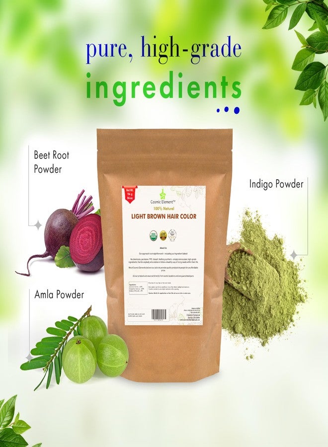 Cosmic Element Light Brown Henna Powder for Hair & Beard Color - Organic Natural Hair Dye, Chemical Free, Gluten Free, Cruelty Free - 4 oz - Image 4