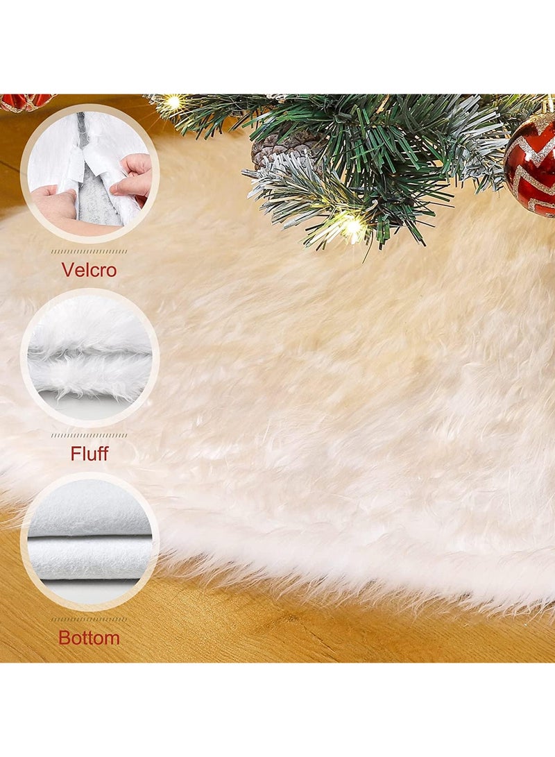 AUTOYSUR Christmas Tree Skirt,diameter 48in/122cm English Alphabet Christmas Tree Bottom Apron for Christmas Tree Holiday Home Party Indoor Decorations,for Christmas Tree Decorations  - Image 2