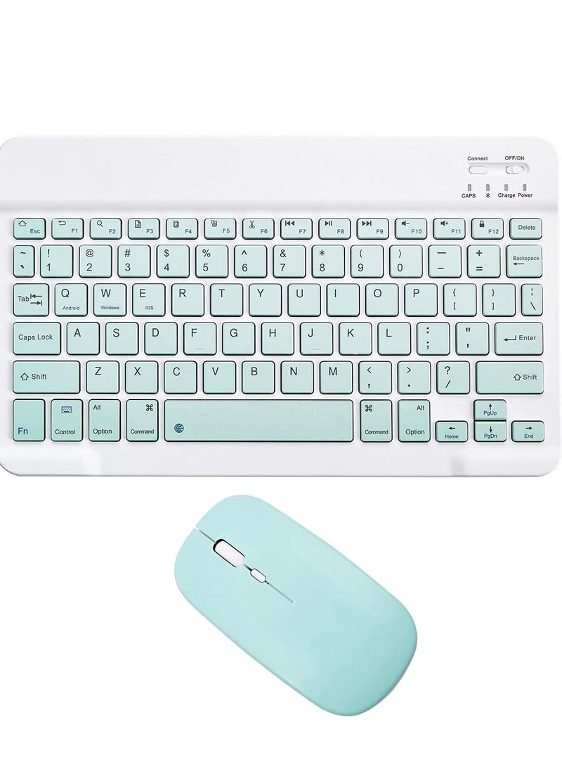 GENNEXT Ultra-Slim Bluetooth Keyboard and Mouse Combo Rechargeable Portable Wireless Keyboard Mouse Set for Apple iPad iPhone iOS 13 and Above Samsung Tablet Phone Smartphone Android Windows - Image 1