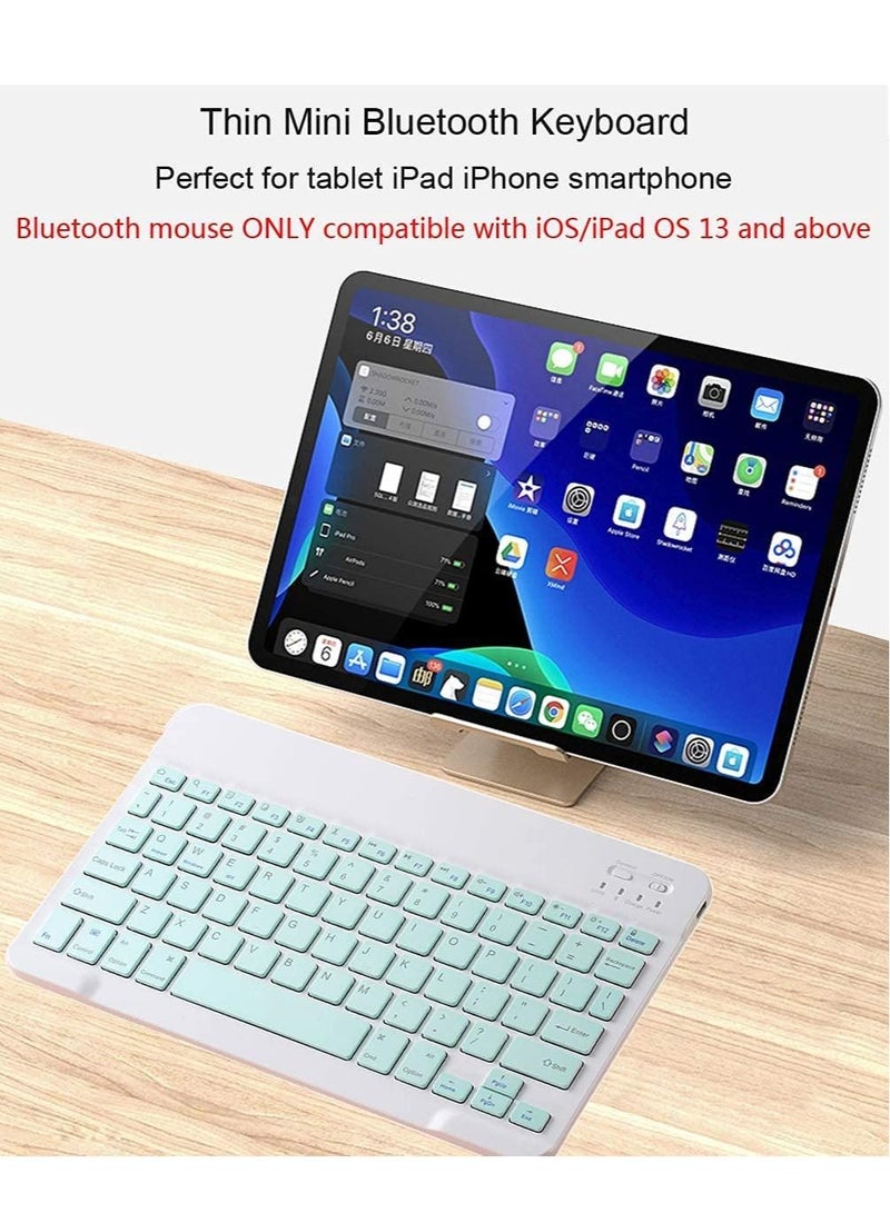 GENNEXT Ultra-Slim Bluetooth Keyboard and Mouse Combo Rechargeable Portable Wireless Keyboard Mouse Set for Apple iPad iPhone iOS 13 and Above Samsung Tablet Phone Smartphone Android Windows - Image 2