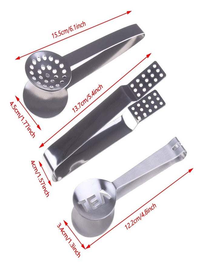 Haishell 4 Pcs Stainless Steel Tea Bag Tongs Teabag Squeezer Strainer Holder Grip Metal Spoon Mini Sugar Clip Kitchen Bar Tools - Image 2