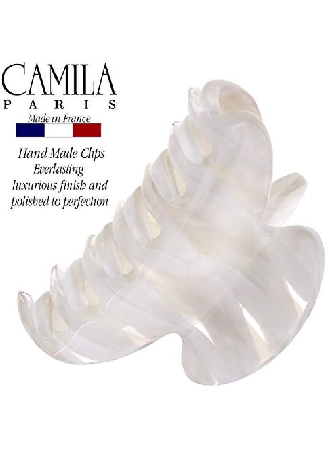 CAMILA Paris Cp3065 French Hair Clip For Women Handmade White Small Girls Hair Claw Clips Jaw Durable Styling Hair Accessories For Women Strong Hold No Slip Grip Made In France - Image 3