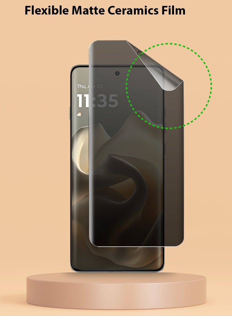 Techie Motorola edge 60 5G Privacy Screen Protector - Full Cover Matte Ceramic Privacy Screen Protector, Explosion Proof, Anti Bubble Anti-Fingerprint Easy Installation - Image 4