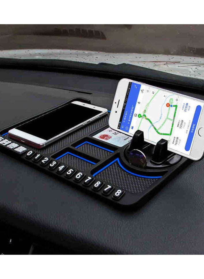 Silicone Anti-Slip Car Dashboard Mat - Universal Mobile Phone Holder & Multipurpose Storage Pad for Car Dash & Desktop  - Image 1