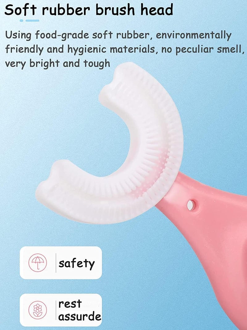Meliora U Shaped Toothbrush for Kids Food Grade Silicone Reusable Ultra Soft Brush Mouth Cleaning Penguin Design Half Circle Teeth Cleaner for Infant Baby Sensitive Gums Pack of 2 - Image 3
