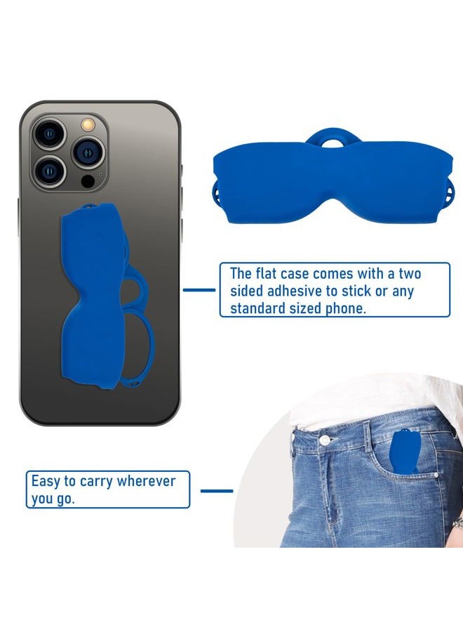 REAVEE Ultra Slim Armless Reading Glasses for Men Women, Small and Flat Readers Compact Pocket Size with Stick-on Case Holder,Blue 2.5 - Image 3