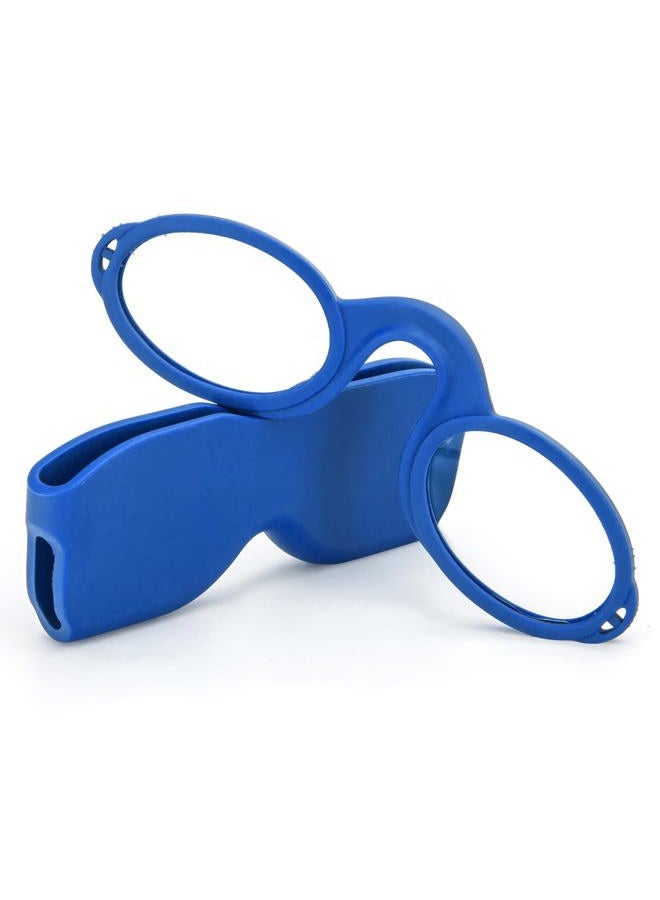 REAVEE Ultra Slim Armless Reading Glasses for Men Women, Small and Flat Readers Compact Pocket Size with Stick-on Case Holder,Blue 2.5 - Image 1
